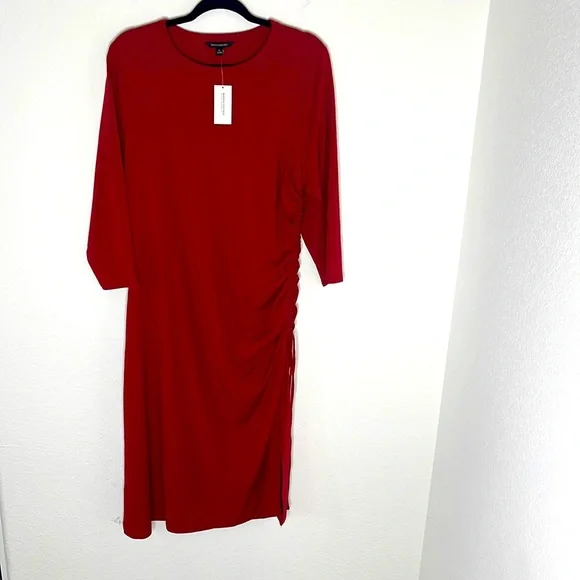Banana Republic | Dresses | Nwt Red Long Sleeve Ponte Dress With Side  Ruching | Poshmark